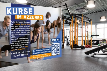 Der Kursplan vor dem azzurro-Tower